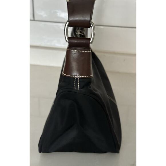 Dooney and Bourke Small Black Nylon Wayfarer Purse Shoulder Bag Leather Trim - Picture 5 of 9